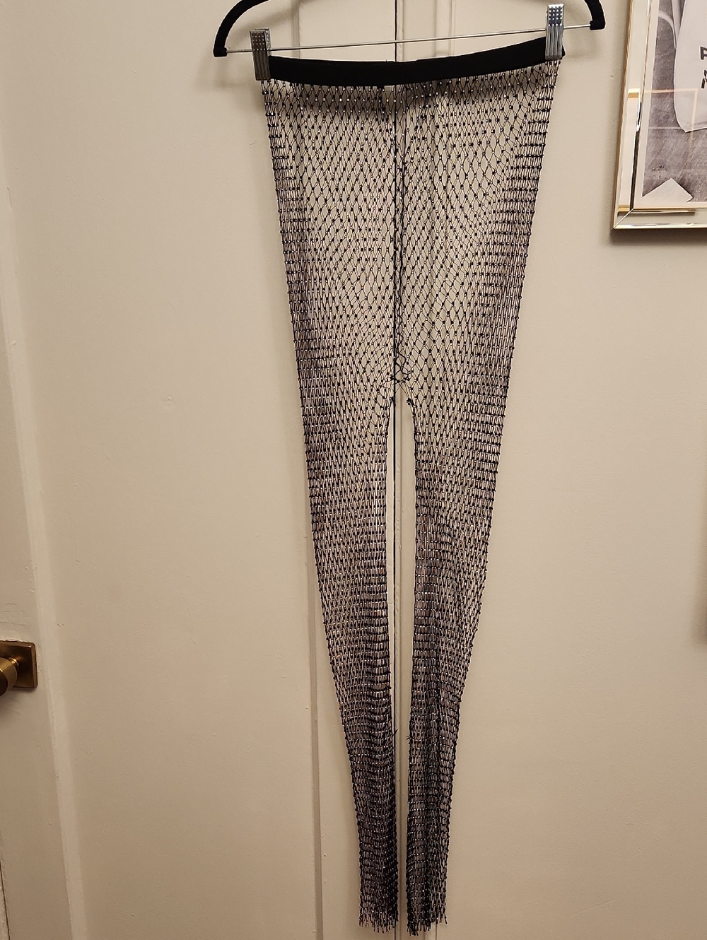 Crystal Rhinestone Mesh Pants